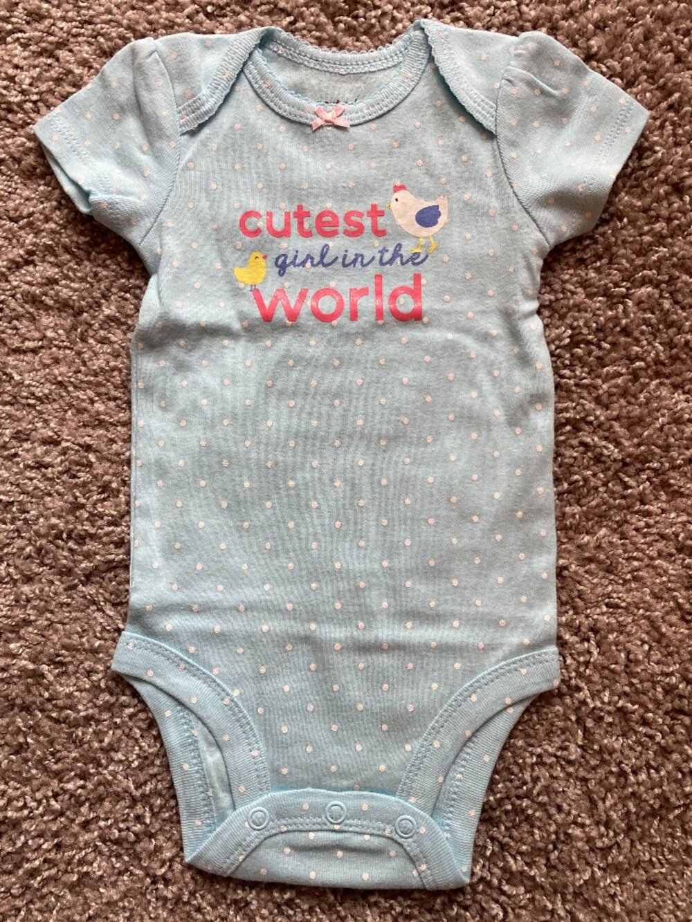 NWOT Carters Polka Dot Chick Onesie Size 3mo